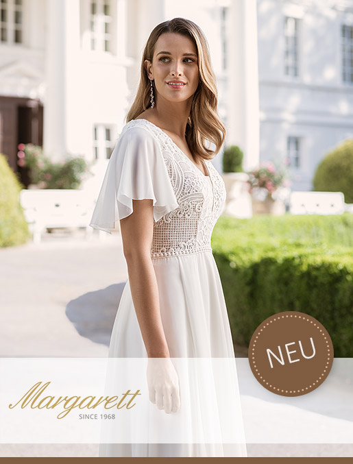 Margarett Hochzeitskleid in unserem Brautmodengeschäft in Oberbayern bei Oberaudorf zwischen Kufstein und Rosenheim.